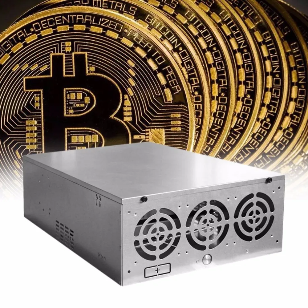 Crypto Coin Open Air Mining Frame Rig Graphics Case ATX Fit 6/8 GPU Ethereum ETH ETC ZEC XMR Magnalium Alloy 5 Fans