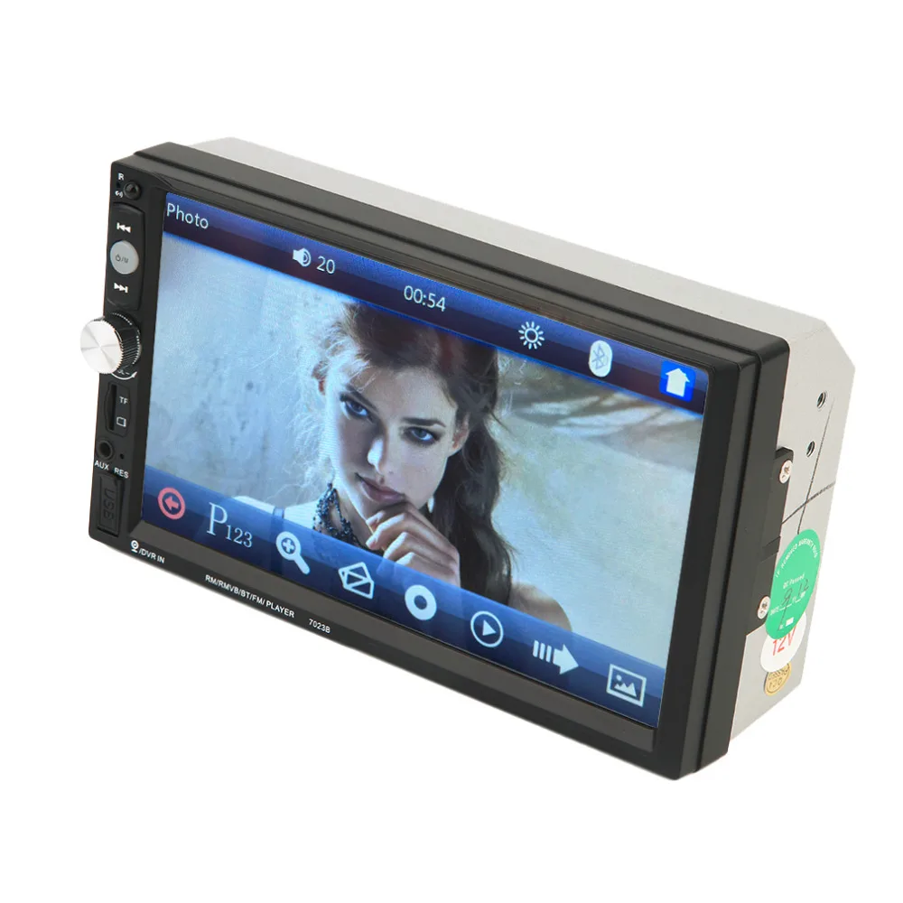 

2017 New 7023B Auto Car 2 Din Car DVD Player 7 Inch Touch Scrren Radio Bluetooth Player Rear View Camera Input