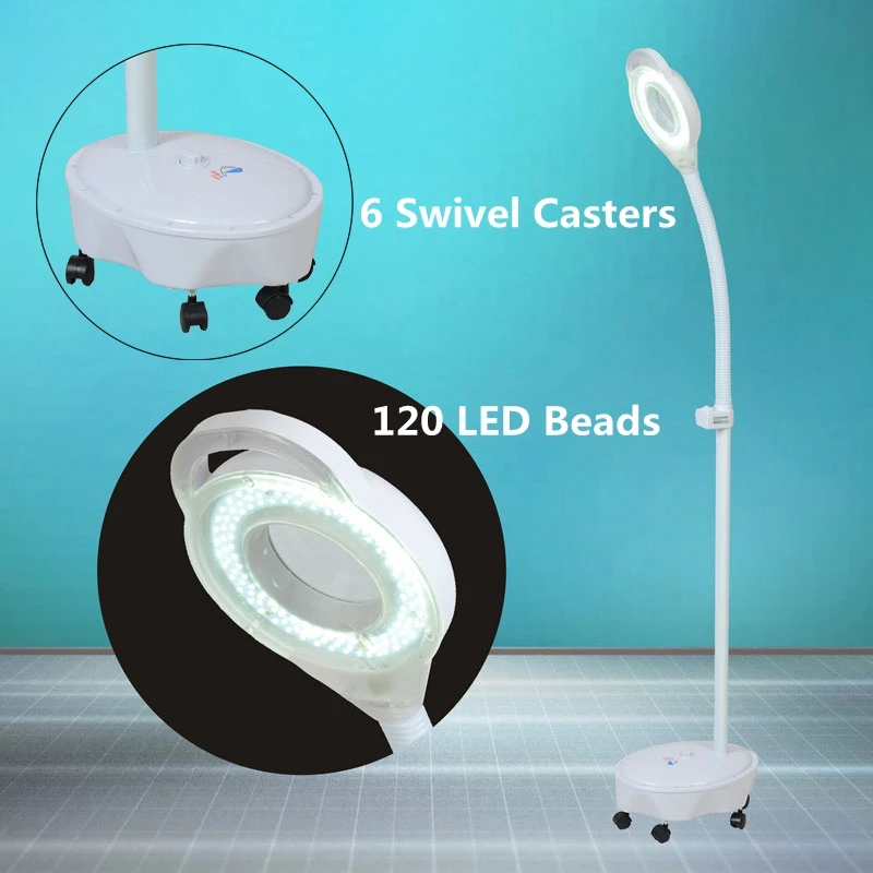  Pro 8X Diopter 120 LED Magnifying Floor Stand Lamp Magnifier Glass Cold Ligth Len Facial Light For  - 33047142010