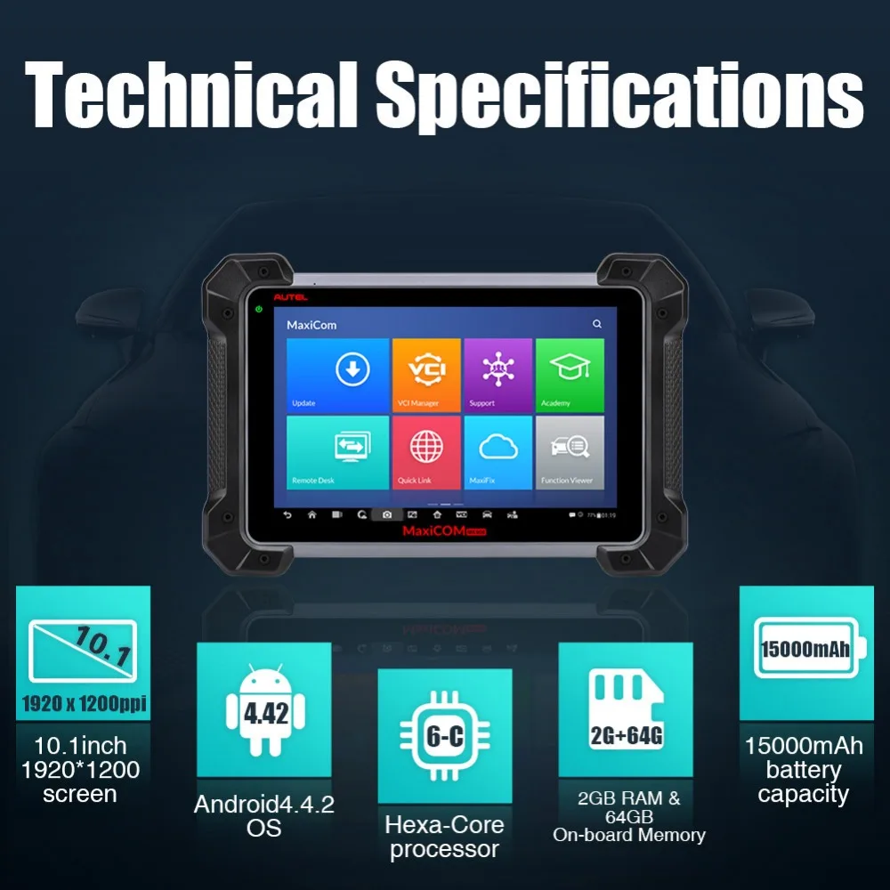 Autel MK908 OBD2 сканер диагностический инструмент ECU кодирование двунаправленный Android