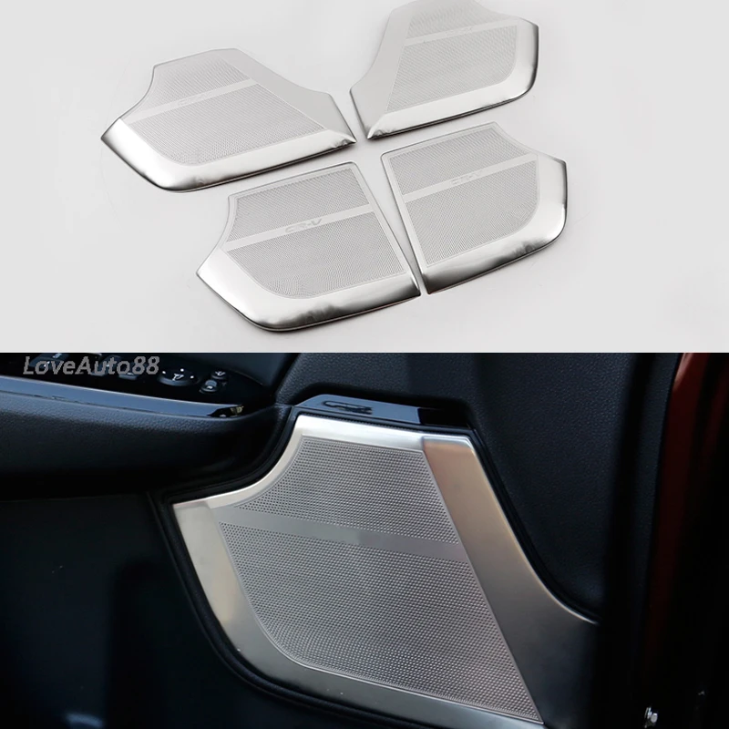 

Car ABS chrome Interior Door Stereo Speaker Audio Ring Cover Sound Frame Decoration Trim For Honda CRV CR-V 2017 2018 2019