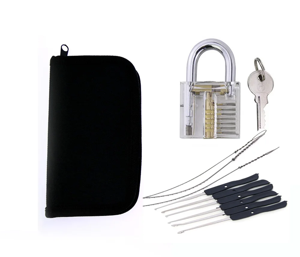 Free Shipping Locksmith Tools Bag with 12+5 Tools and Transparent