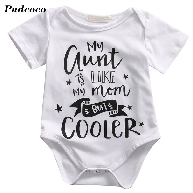 Fashion Style Summer Newborn Gift My Aunt Printed Infant Toddler Baby Boy Girl Cotton Romper Jumpsuit Clothes | Детская одежда и