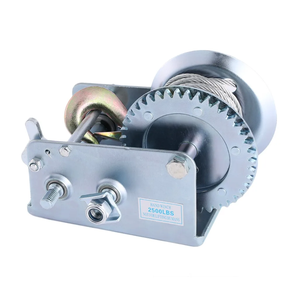 

Professional Hand Manual 2500 Pounds Steel Wire Winch Portable Hand Tool Lifting Sling Pulling Lifting Tool Oversea Warehouse