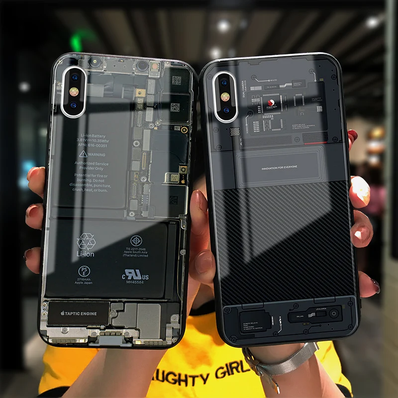 

Art Glass Case for iPhone 7 8 Plus X XR XS Max Shockproof Back Cover On APPLE i Phone 6 6S S 360 Protective Cases Covers Coque