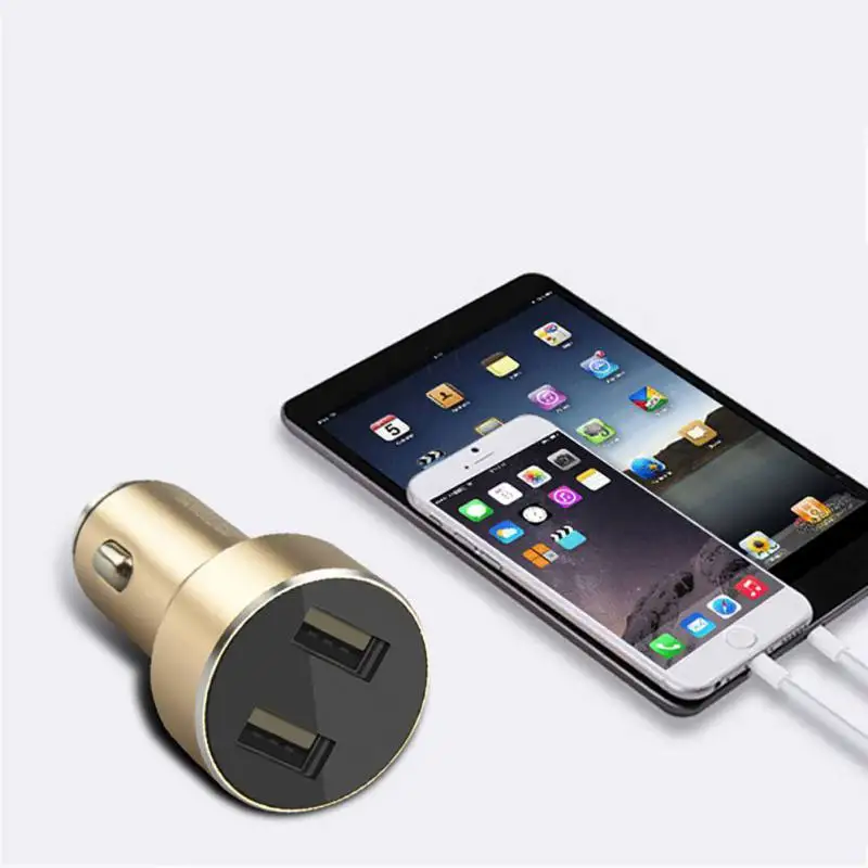  Universal Digital Display Doppel USB Auto Ladegerät Aluminium Legierung Sicherheit Hammer Multi-Fun