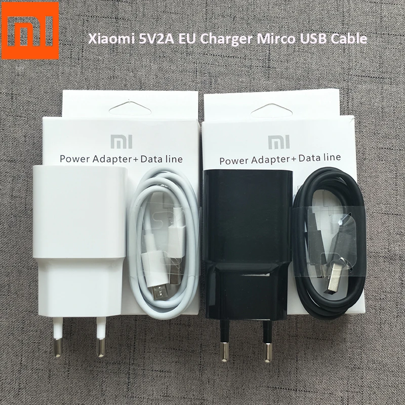 

Original XIAOMI USB Charger 5V/2A EU Adapter Micro USB Data Cable for Redmi Note 3 Pro 4 4A 4X 5 Plus 5A 6 6A Mi 4 3 3s A2 lite