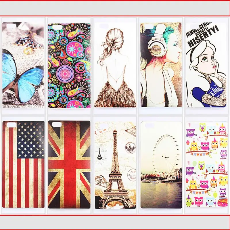 

Mobile Phone Back Cases for Huawei P8 Lite Ultra Thin Soft TPU Design Color Painted Phone Accessories Protector