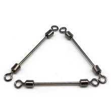 Minfishing 100 шт. длинные Вертлюги для рыбалки с высоким шариковым подшипником, поворотная металлическая свинцовая оболочка с соединитель безопасности для ловли карпа