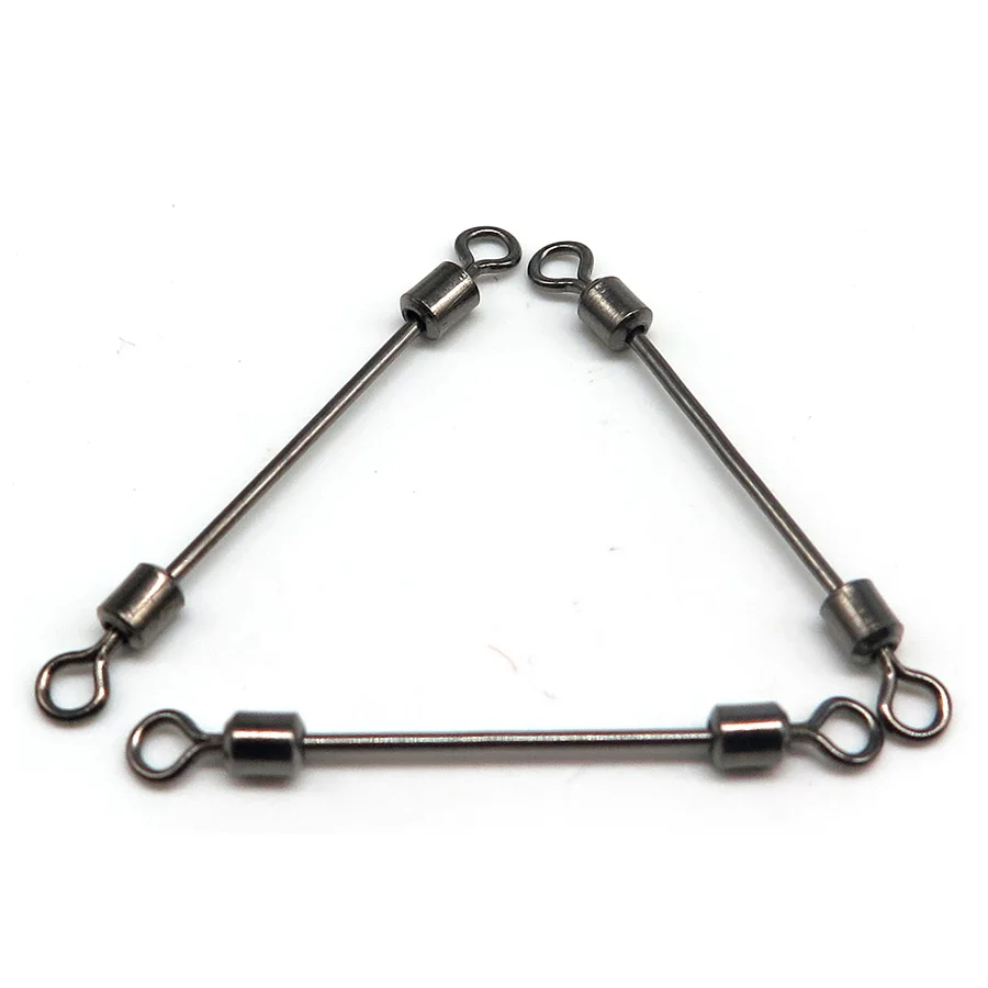 Minfishing 100pcs long fishing swivels high Ball Bearing swivel metal