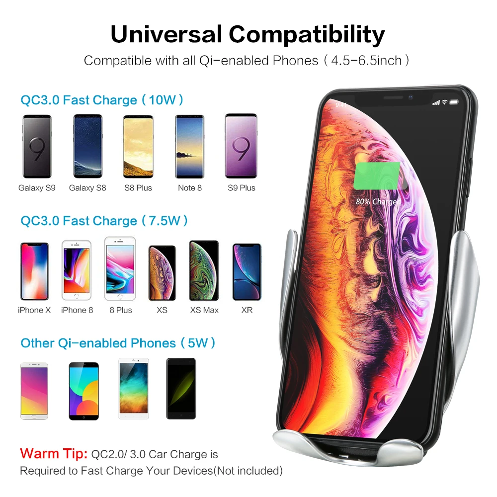 Floveme Infrarot Touch Auto Telefon Halter Drahtlose Lade Für iPhone Samsung 360 Navigation Auto ha