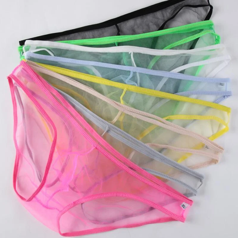 Men Underwear Sexy Mens Briefs Transparent Lace Penis Pouch Seamless Underwear Sexy Men's Bikini Men L-XXL C-034