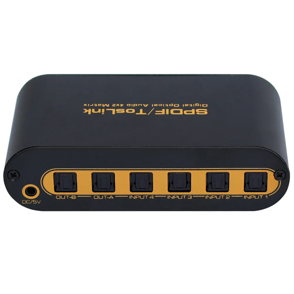 SPDIF 4x2 MATRIX Spdif Matrix 4*2 4 Ways Of Optical Fiber Signal Input Split Or Switch To 2sets Of SPDIF Signal Receiving Device