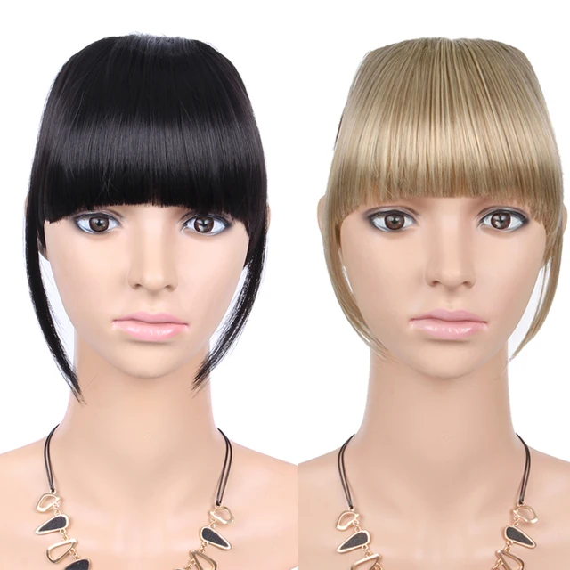 Black Brown Blonde Fake Fringe Clip In Bangs Hair Extensions With