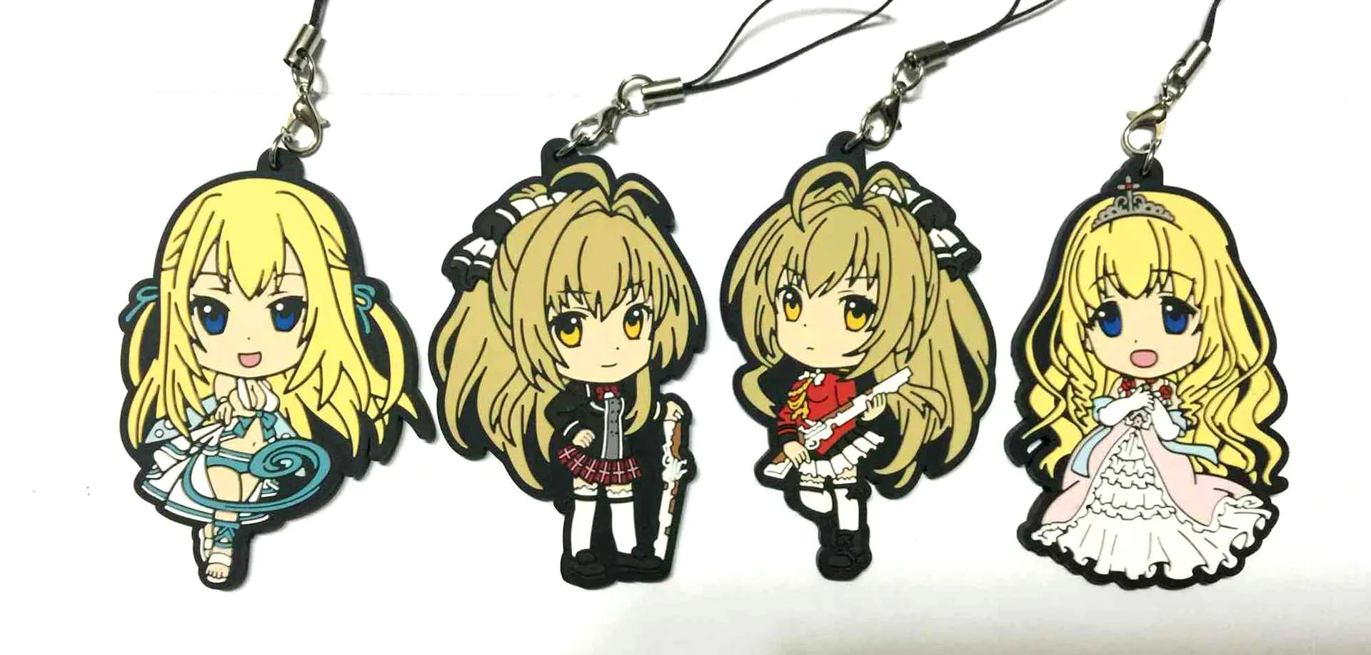 

4pcs/lot amagi brilliant park 2018 New arrival Japanese anime figure rubber Silicone sweet smell mobile phone charms keychain