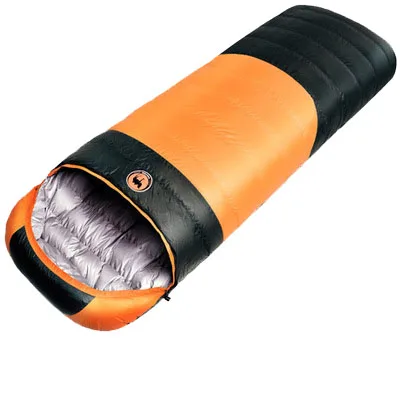 Зимний Сверхлегкий походный конверт, спальный мешок на белом утином пуху, удобный спальный мешок на гусином пуху 210*80 см IPJ90 - Цвет: 1500g orange