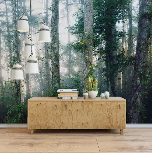 

papel de parede 3d Custom wallpaper Scandinavian fog forest background wall wall murals photo wallpaper