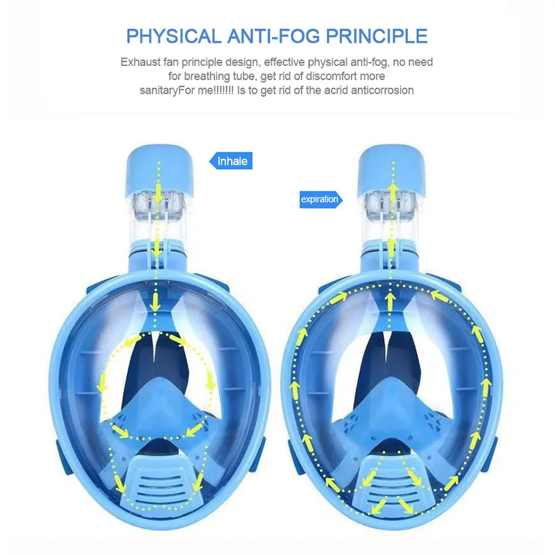 Детская маска для подводного плавания для детей, тренировочная маска для всего лица, оборудование для подводного плавания Mergulho для Gopro, трубка для дыхания
