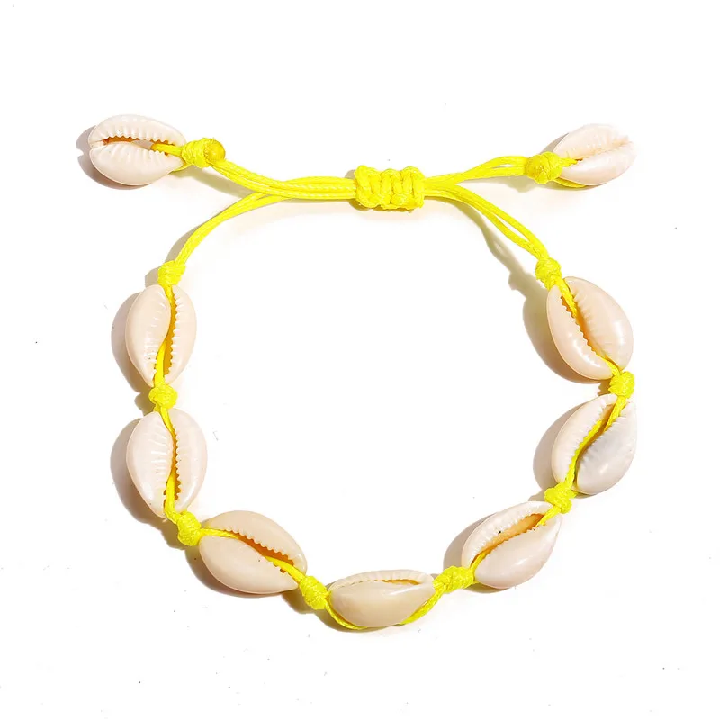 Handmade Braided Adjustable Hemp Macrame Shell Bracelet Boho Ocean Beach Cowrie Seashell Charm Bracelets for Women Shell Jewelry - Окраска металла: TS05009850