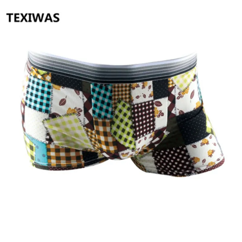 TEXIWAS, 10 шт./лот, модное шелковое нижнее белье для мужчин, мультяшный принт, мужские боксеры, удобные трусики, мягкие дышащие мужские трусы