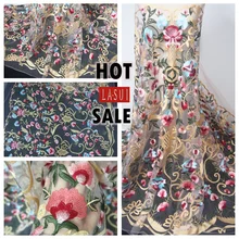 Lasui 1Y хорошее качество Лидер продаж нежный multicolorgold нить высокой плотности, кружевная ткань с вышивкой, для маленьких девочек, черная рубашка whitemeshX0141