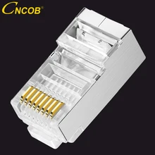 Cncob cat5e Ethernet соединитель экранированный медная ракушка rj45 8P8C кабель для подключения к сети металлический корпус FTP сетевая кристаллическая головка 30 шт/100 шт