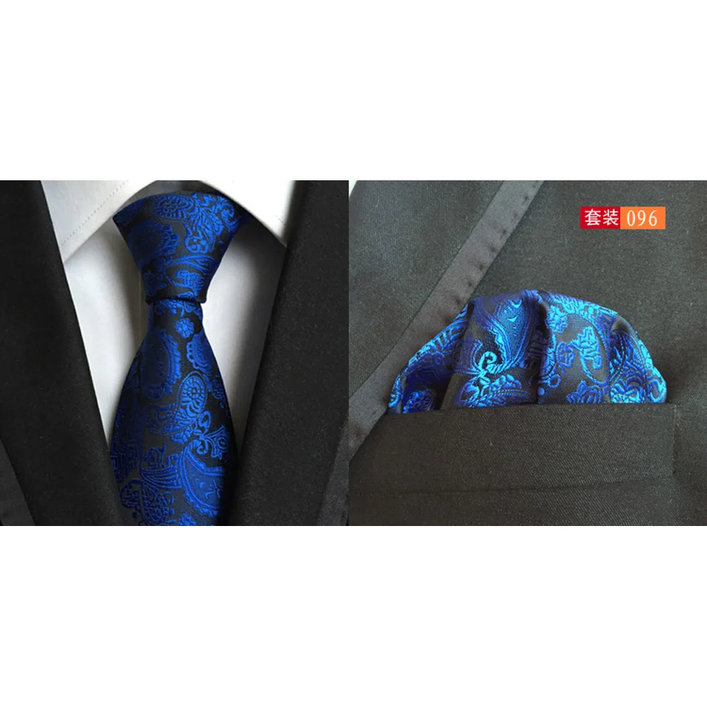 Мужской Галстук Пейсли узор в горошек платок галстук карман квадратный набор HZTIE0311 - Цвет: 096