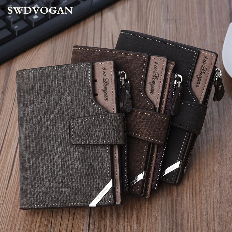 

PU Leather Men Wallet For Credit Cards Coin Wallet Male Bag Small Zipper Man Purses Wallets Men Walet Brand Carteira