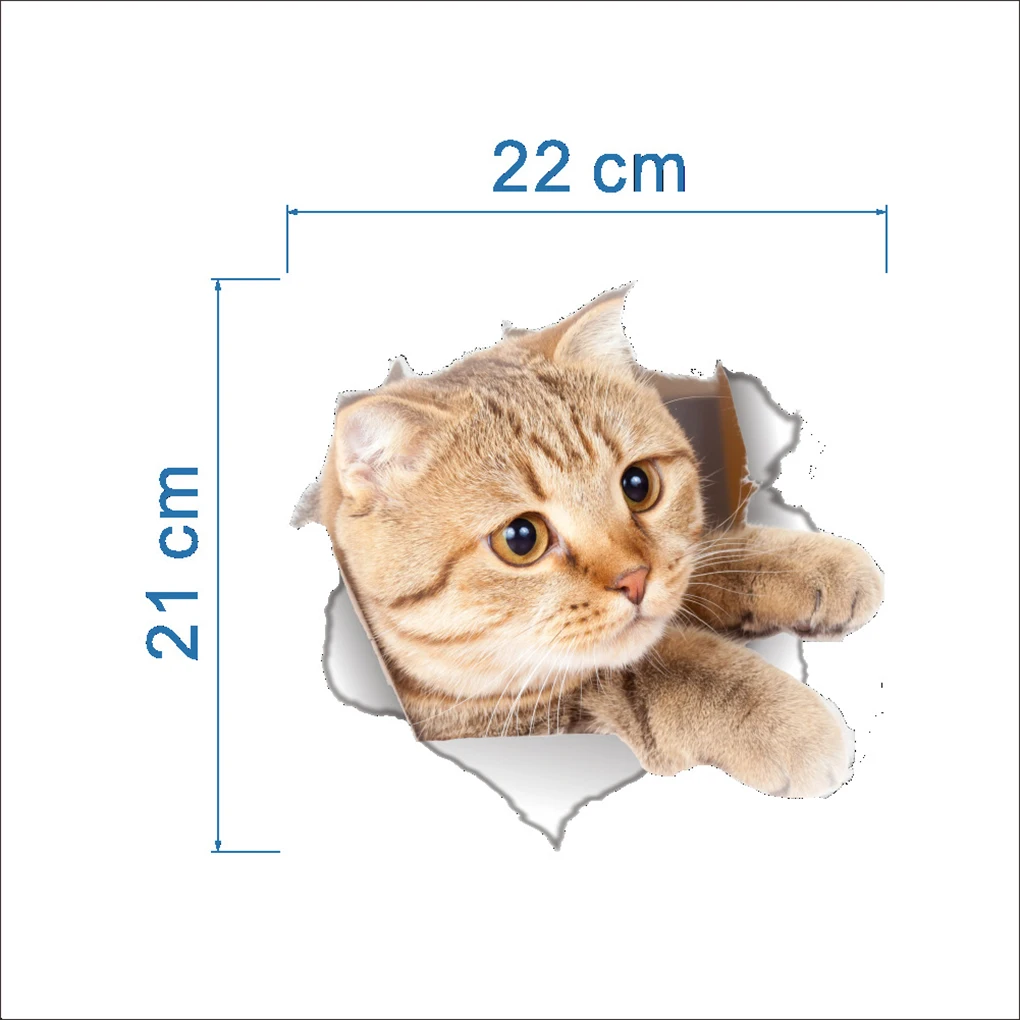 Наклейка на стену для кошек и собак 3D съемные наклейки унитаза украшение