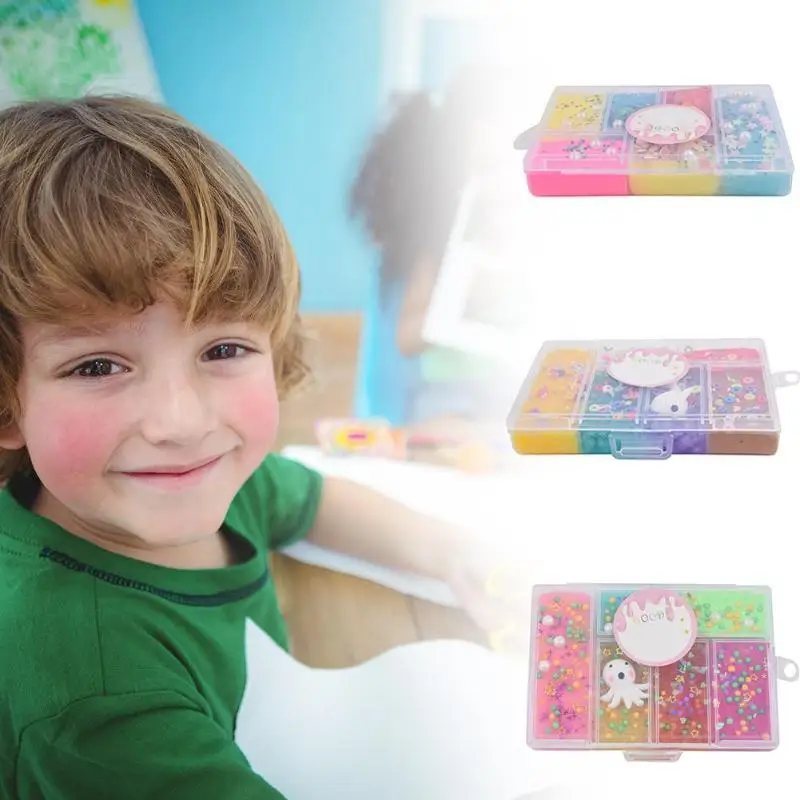 Kids DIY Modeling Clay Slime Toy Children Innovative Crystal Mud Plasticine Box Handmade Strong tensile force Stress Relief Toys