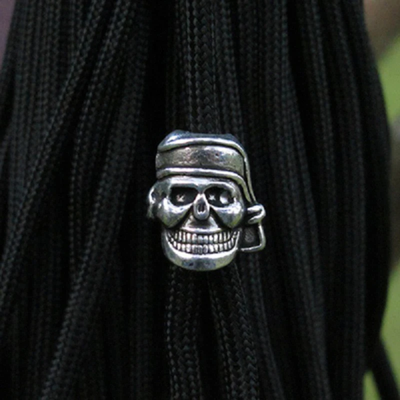 5 قطعة/الوحدة Paracord الخرز معدن سحر الجمجمة ل Paracord سوار إكسسوارات بقاء ، DIY قلادة مشبك ل سكين اسهم