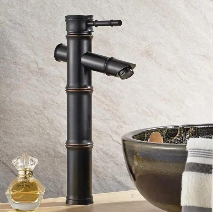 3 стиля Bamboo масло втирают Бронзовый черный отделка ванной бассейна горячей и холодной смесителя высокого качества водопад кран JM5454