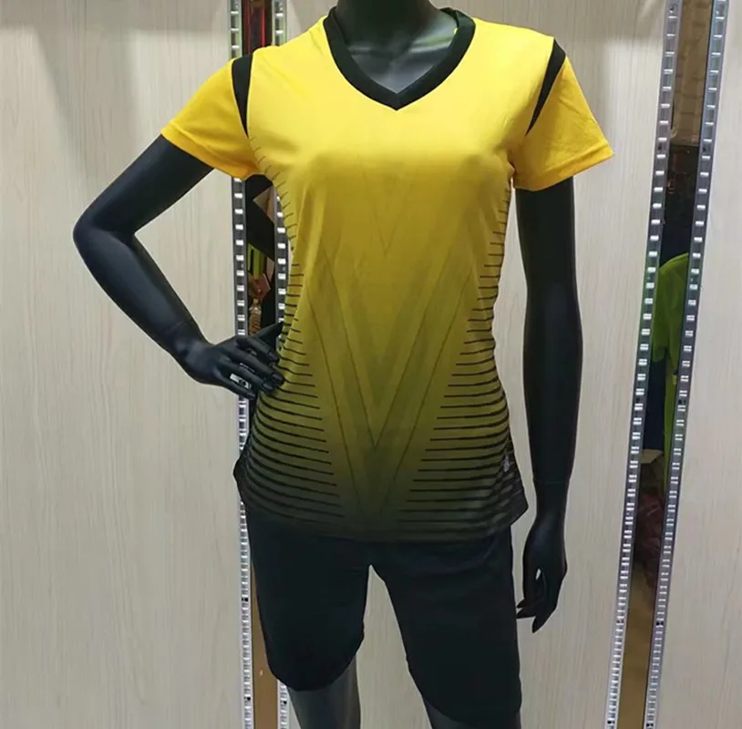 ZMSM женские футболки для футбола комплект с коротким рукавом в полоску Спортивная одежда на заказ тренировочный костюм Survetement Футбольная форма LB1604