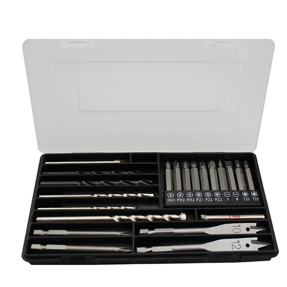 

21pcs Drill Bits Set Woodworking High Speed Steel For Hole Processing Screwdriver ALI88