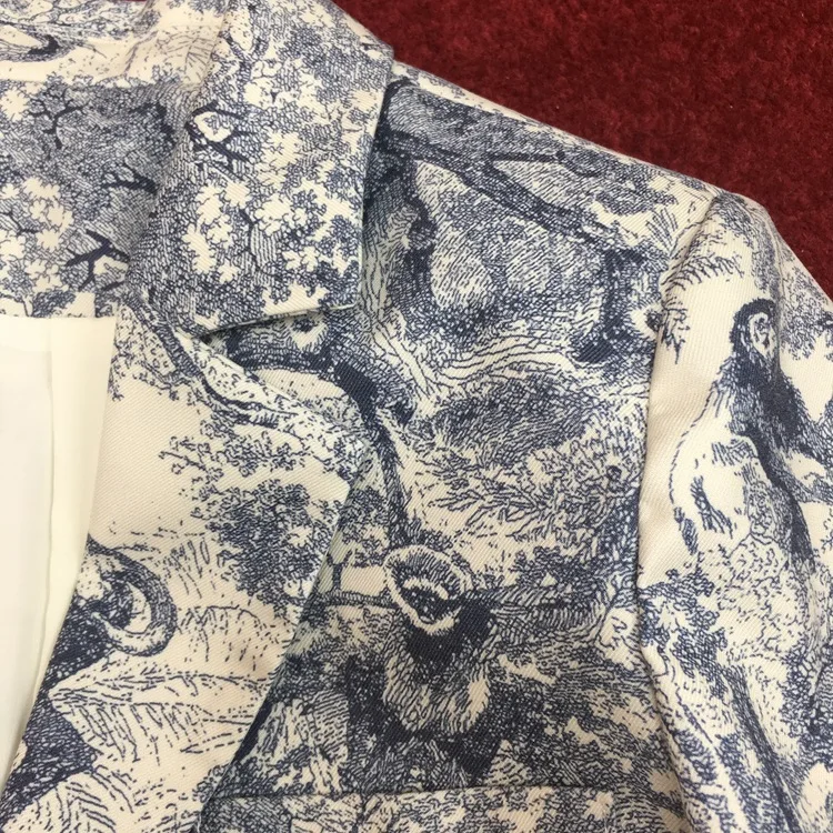 High quality women's casual blazers coat 2019 spring autumn animal print jackets coat A368 High quality women's casual blazers coat 2019 spring autumn animal print jackets coat A368