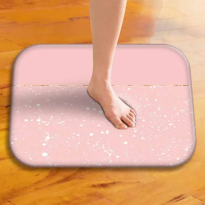 Geometry Pattern Soft Carpet Bathroom Non-slip Doormat Flannel Mat Home Entrance Kitchen Toilet Floor Rug Decor Tapete