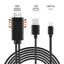 AHHROOU HDMI конвертер для Lightning-HDMI Переходный кабель USB HDMI tv Цифровой AV адаптер для iPhone X 8 7 6 S 5 iPad Pro Air IOS