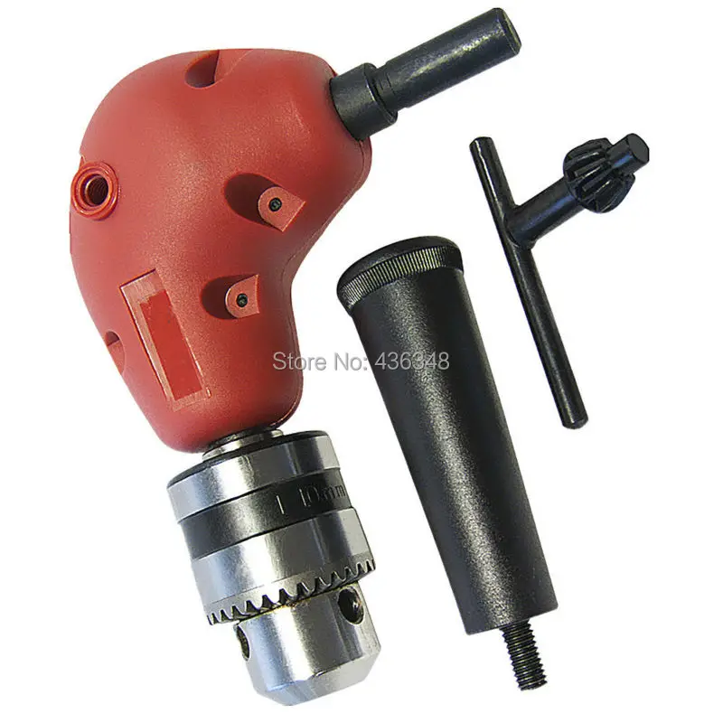 3/8" Right Angle Drill Attachment 90 Degree Keyed Chuck Keyless Chuck Handle Adaptor Corner