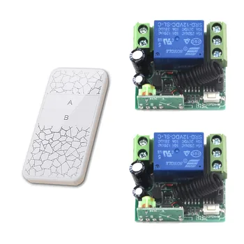 

New Type DC 12V 1CH Relay Wireless Remote Control RF 2-Key ON/OFF Switch Transmitter+2 Receiver Adapter 315/433mhz