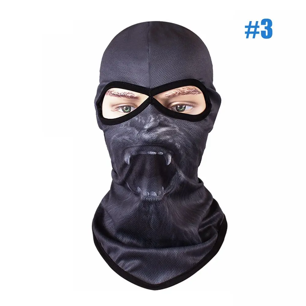 1 шт. мужские модные 3D зимние теплые Балаклавы с животными велосипедные головные уборы сноуборд Тигр вечерние Хэллоуин-шлем маска на все лицо