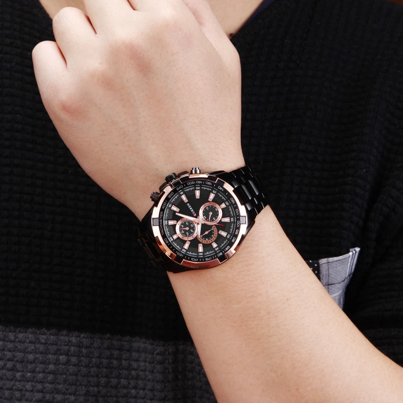 CURREN Men Watches Top Brand Luxury Gold Black Quartz Watch Man Military Sport Clock Male Fashion W