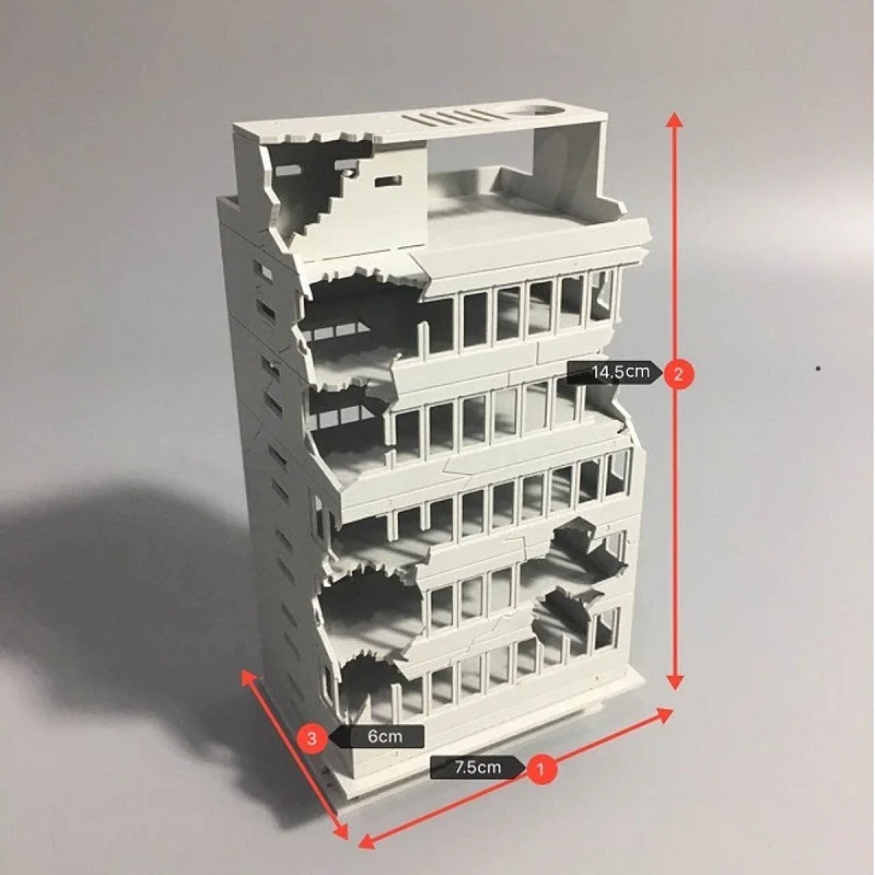 Разрушенное здание 1/144 после войны Современная сборка Outland модель для подарка 3 стиля - Цвет: Style B