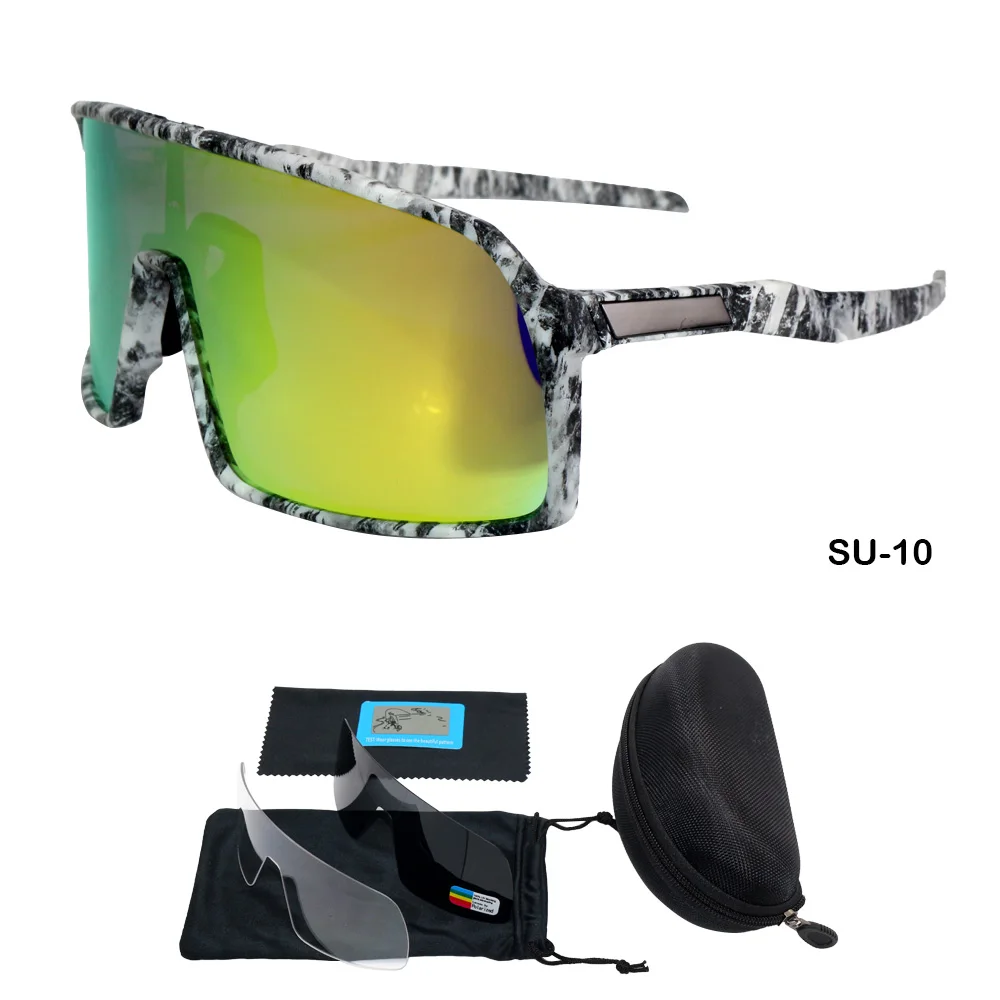 Солнцезащитные очки UV400 3 линзы велосипедные солнцезащитные очки для мужчин и женщин Спортивная одежда для гор велосипедные очки - Цвет: SU10