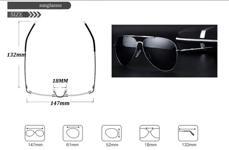 MINIMUM Men Polarized Sunglasses Outdoor Glasses Classic Driving UV400 Sunglasses High Quality HD Polarized Pilot Eyewear 1 (2)
