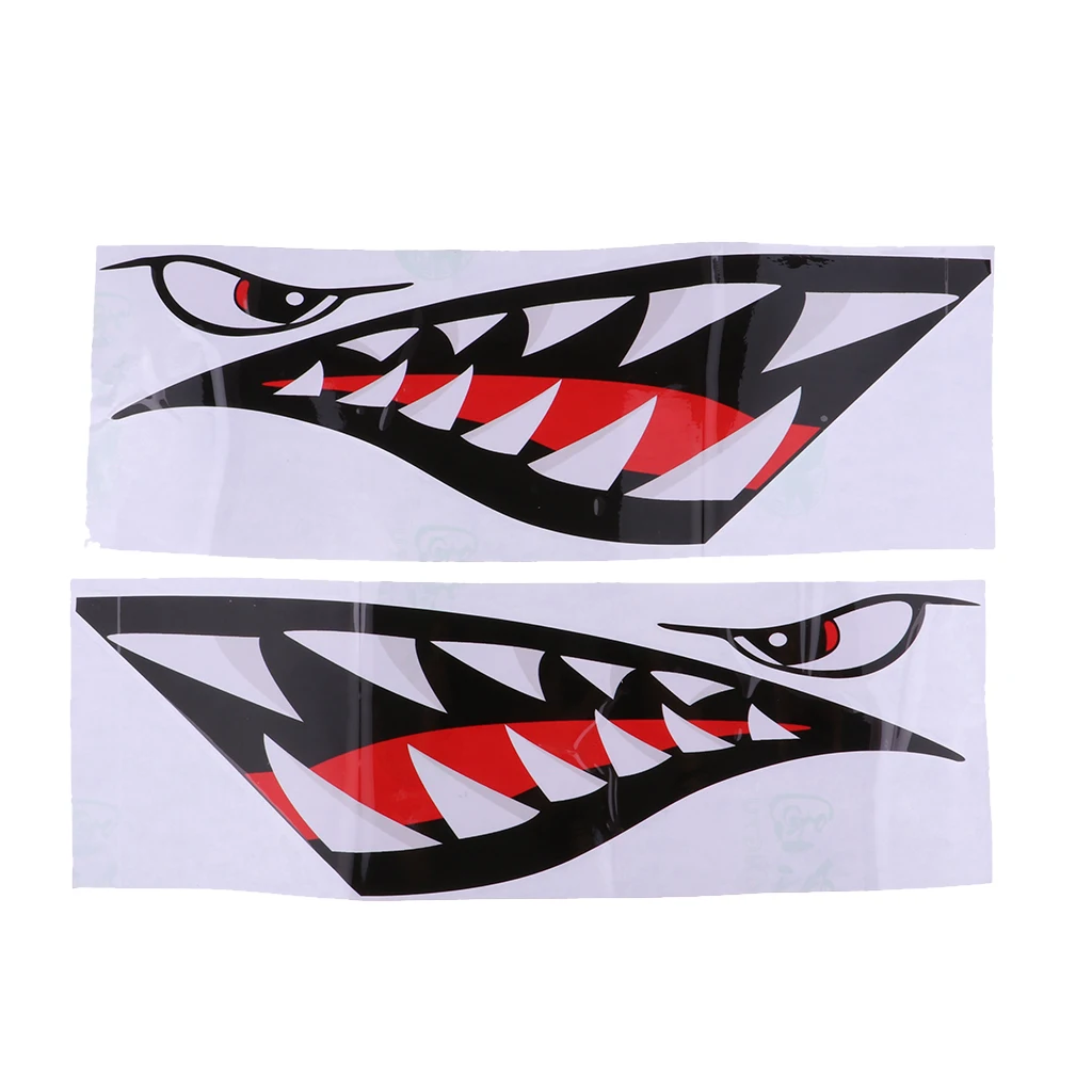 2 Pairs Shark Stickers Reflective Decals for Kayak Fishing Boat Car Truck Window Wall Yacht Kayak Boat Canoe Houseboat Sticker
