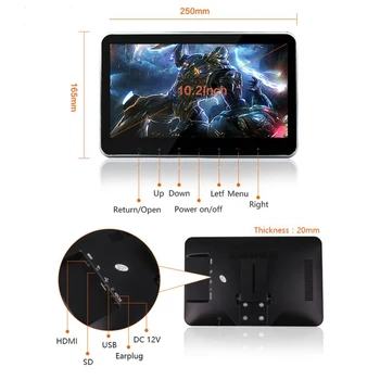 

Caroad 2PCS 10.2 Inch Ultra-thin Car Headrest Monitor MP5 Player HD 1080P Video Screen With USB/SD/HDMI/FM Transmitter/Speaker