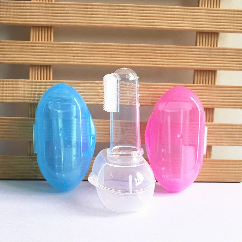 

Baby Finger Toothbrush Silicon Toothbrush+Box Children Teeth Clear Soft Silicone Infant Tooth Brush Rubber Cleaning Dropship