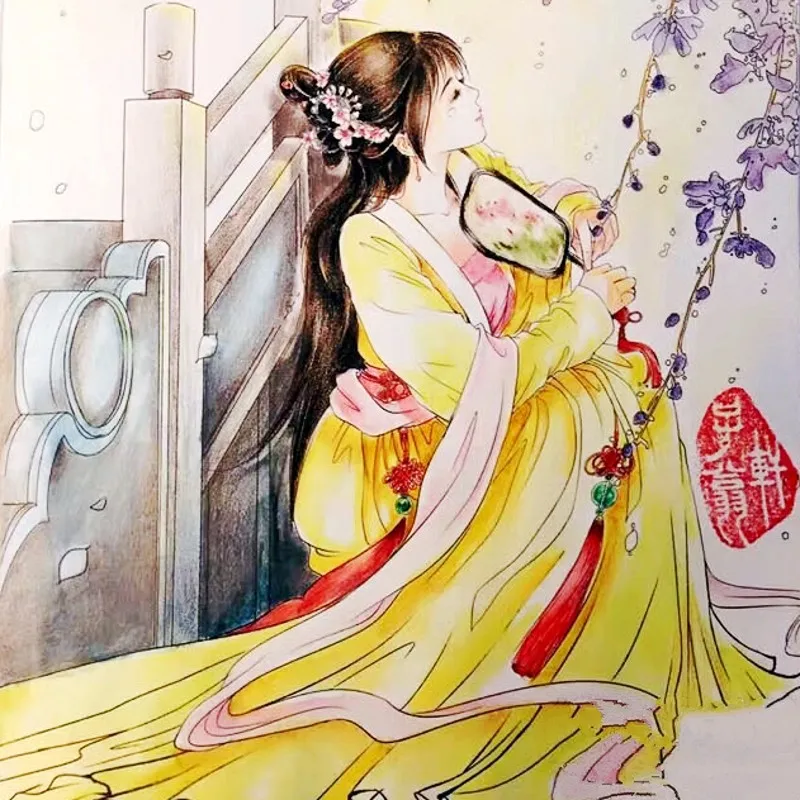 

164 Pages Coloring Book For Adults Children Chinese Ancient Figure line Drawing Antistress Graffiti Painting Art Colouring Books