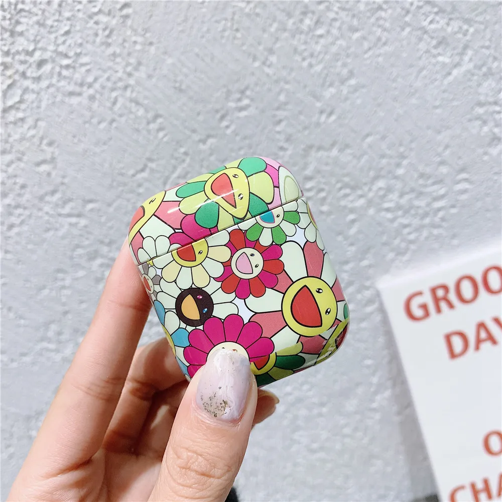 

Tide brand Sun flower hard For Apple new Airpods 1/2 Shockproof Cover For Apple wireless Bluetooth Earphone protective case