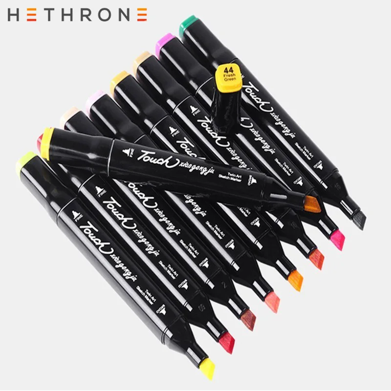 Hethrone 30/40/60/80 шт. косой двойной головкой маркер для рисования набор Краски маркеры